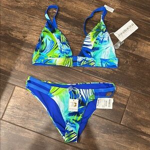 TiniBikini Blue and Green Athletic Bikini